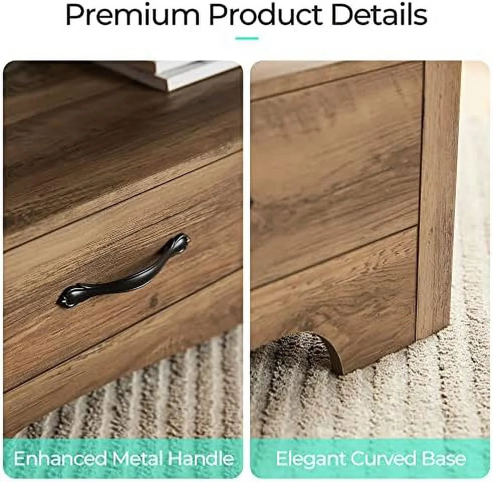 Brown Wood Coffee Table with Drawers J4176