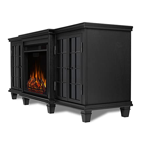 White 70" Electric Fireplace TV Stand with Adjustable Shelves D39253