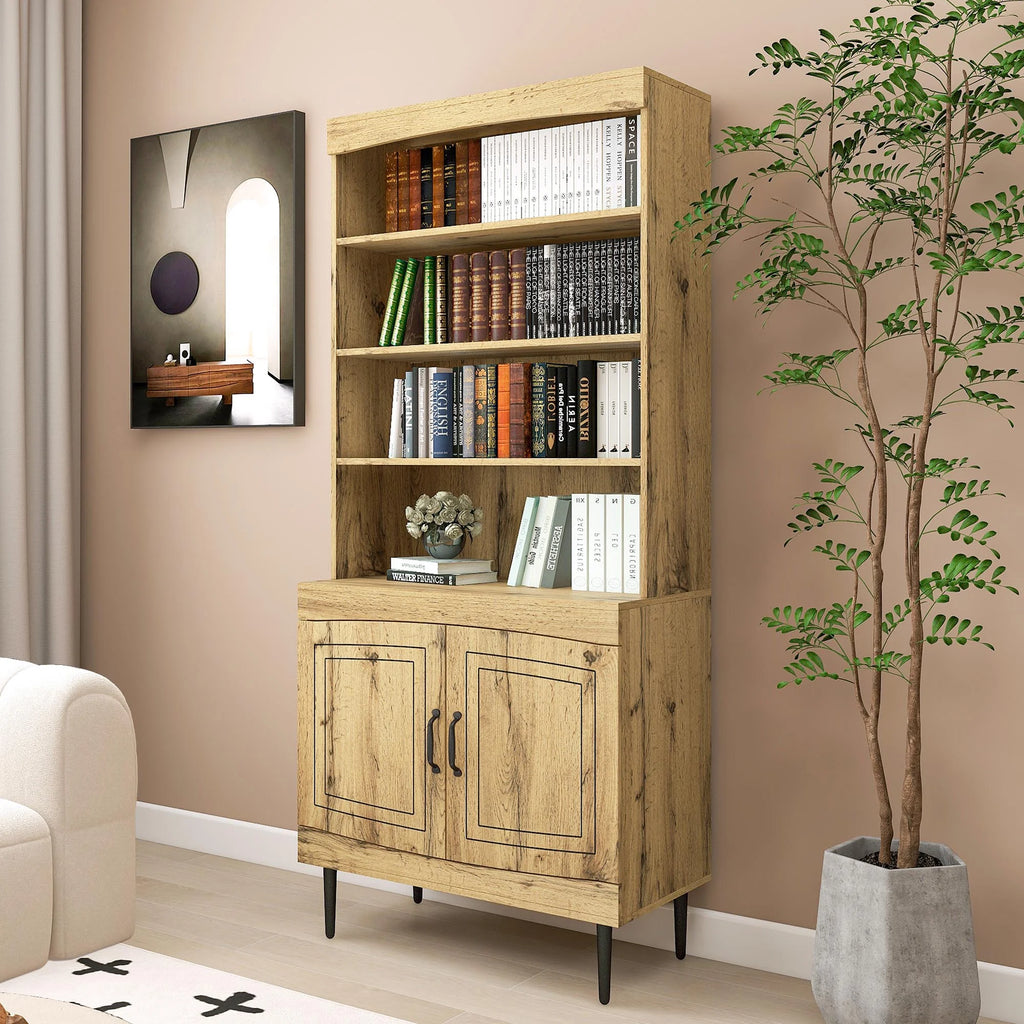 72" Walnut Kitchen Pantry Cabinet with Doors and Adjustable Shelves Z2116
