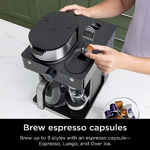 Espresso & Coffee Maker with Built-in Frother, Black B8349