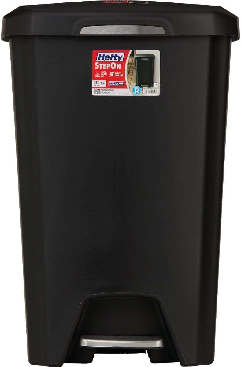 Black 13-Gallon Step-On Trash Can S516185