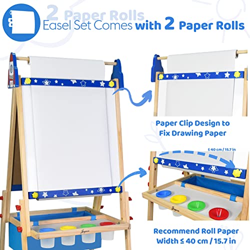 Adjustable Wooden Kids Art Easel with Whiteboard & Chalkboard V49711