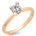 14K Rose Gold Princess Cut Diamond Solitaire Engagement Ring V7009