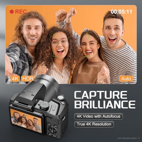 64MP Compact Digital Camera with WiFi Flash B319