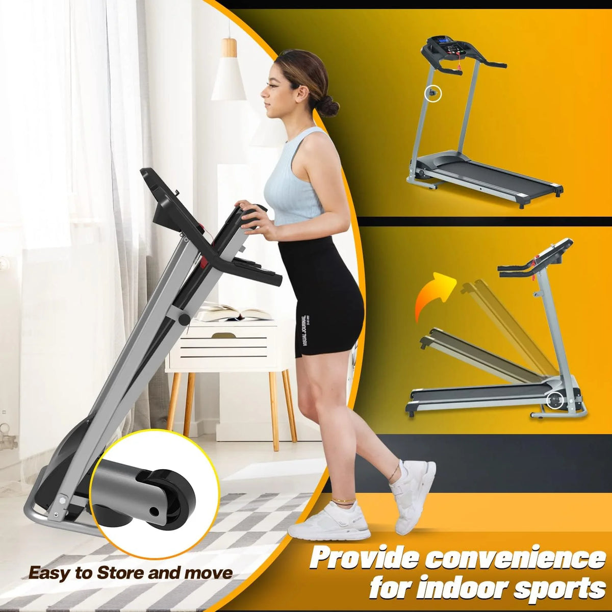 Folding Treadmill 2.5HP 220 LBS Capacity D865
