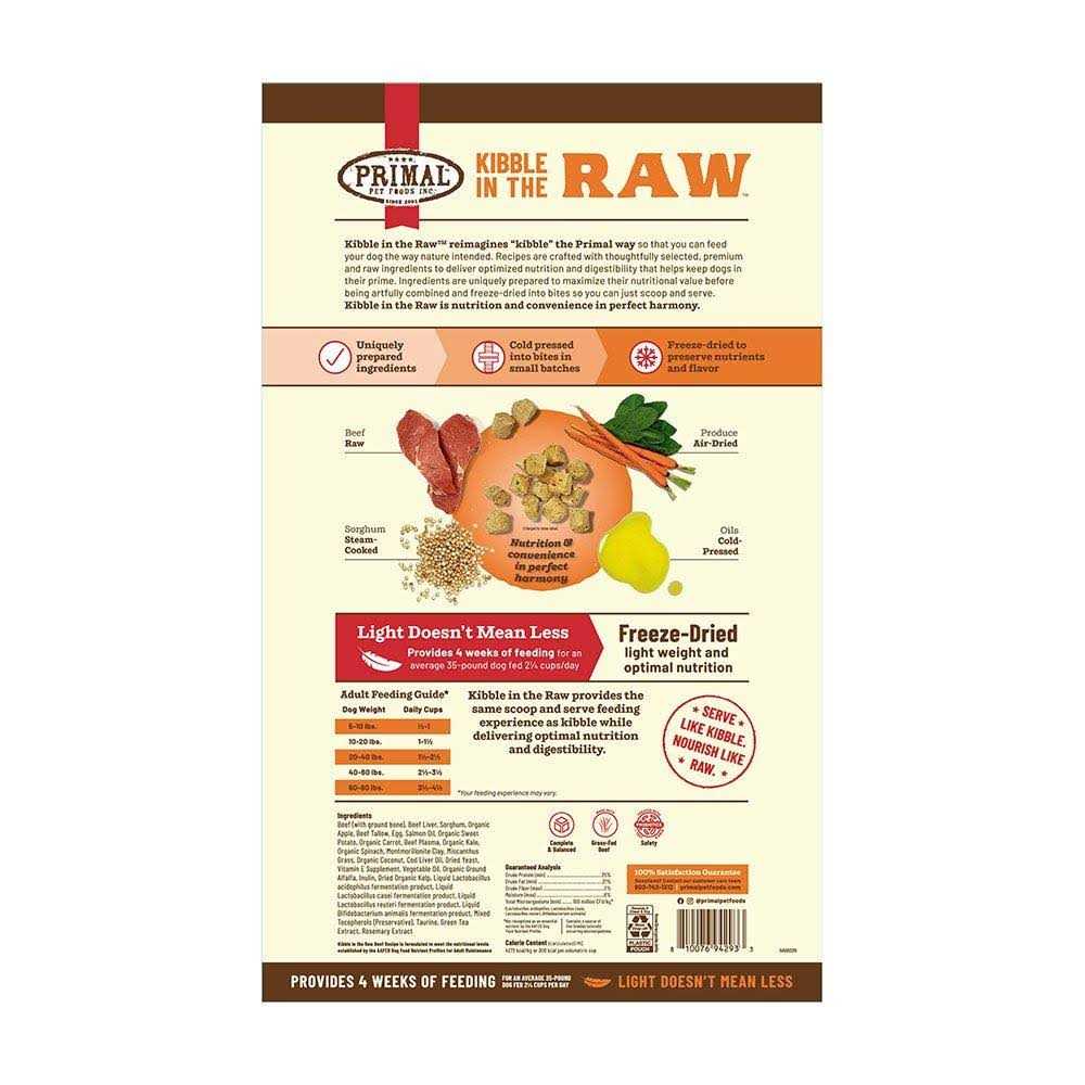 Primal Kibble in The Raw Beef Dog Food P8263
