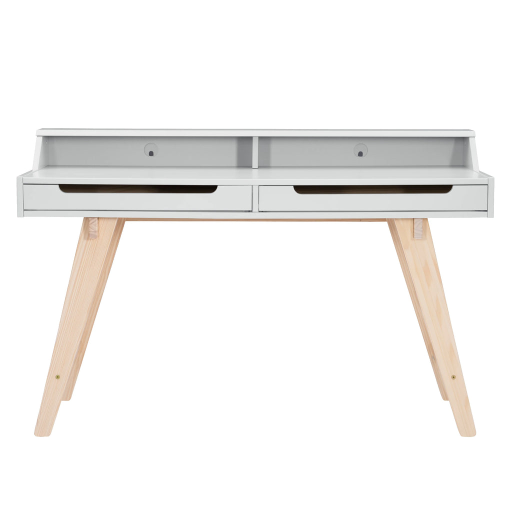 2-Drawer Desk, Natural and White Finish U17644