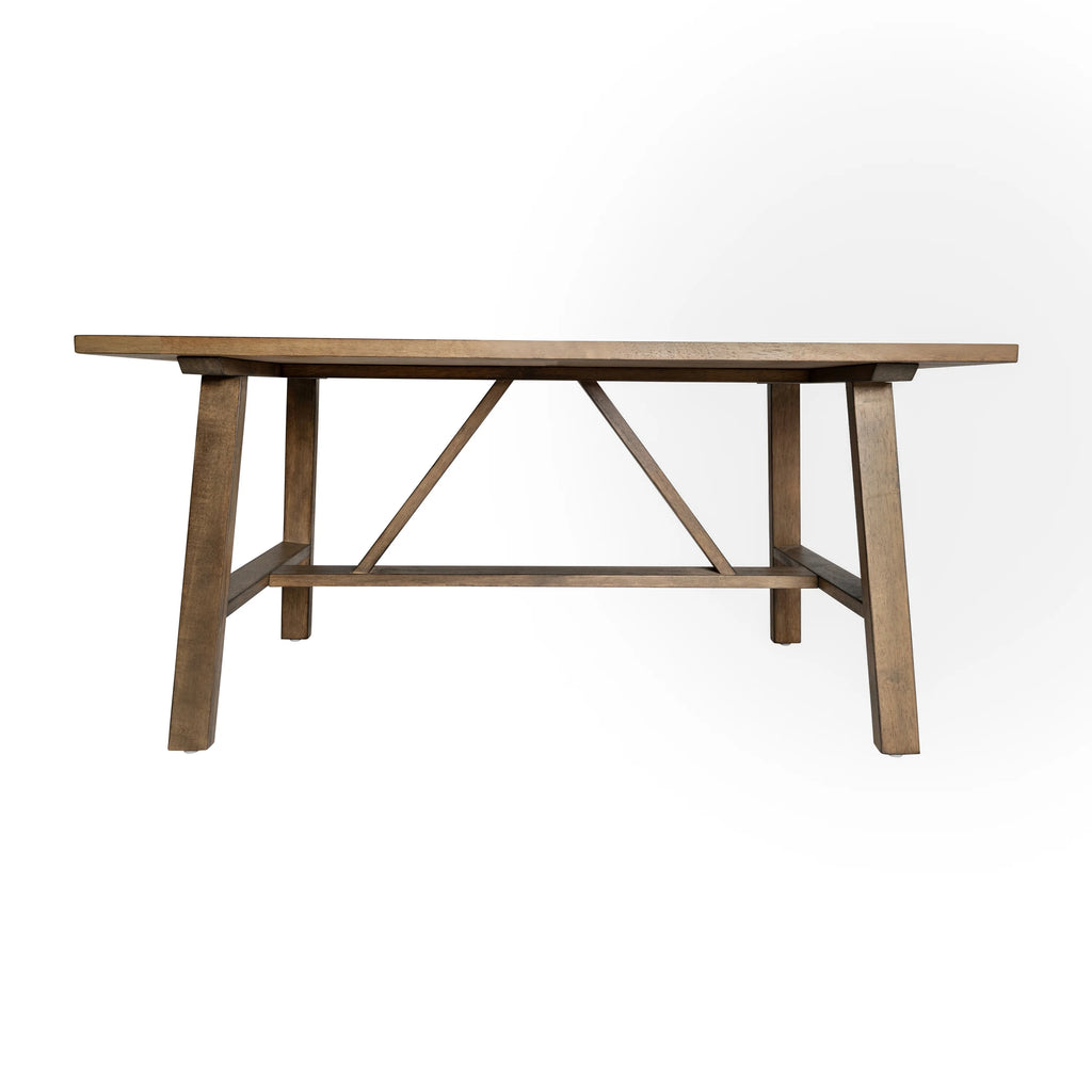Solid Wood Trestle Coffee Table in Rustic Brown T9133