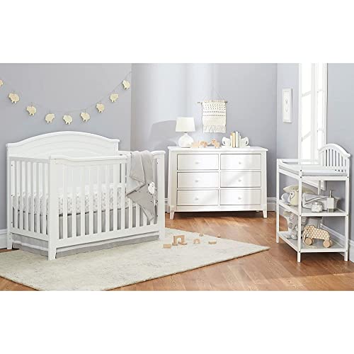 Gray Round Top 4-in-1 Convertible Wooden Crib Y333816