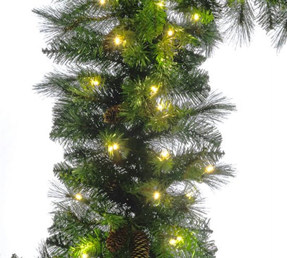 Pre-Lit Mixed Noble Garland with 100 Warm White Lights and Pinecones H1848