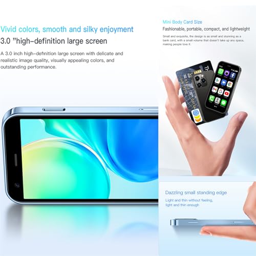 3.0 Inch Mini Smartphone 2GB 16GB Quad Core Android Dual Sim Light Blue F961284