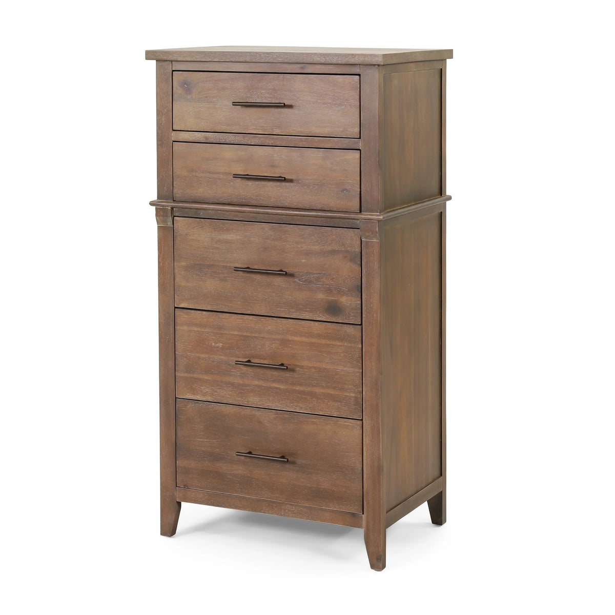 Acacia Wood 5 Drawer Dresser O283