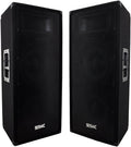 Pair of Dual 12 PA/DJ Speaker Cabinets with Titanium Horns, 700 Watts RMS per Cabinet W2277