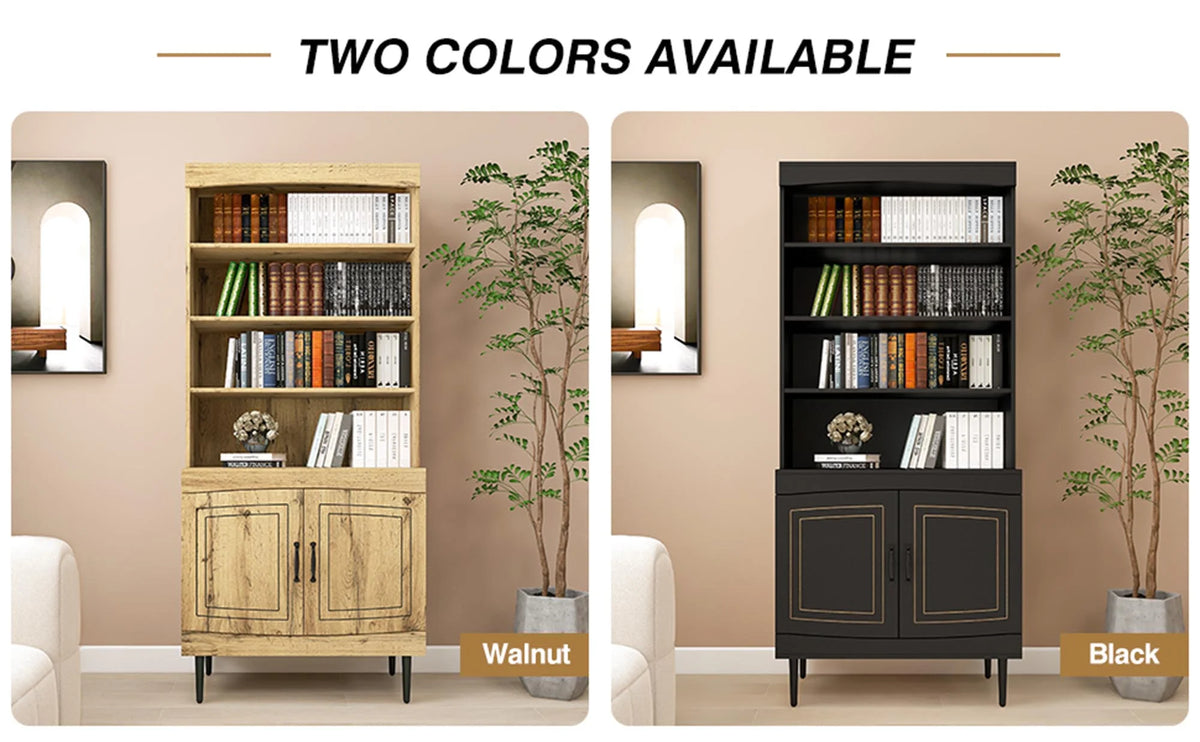 72" Walnut Kitchen Pantry Cabinet with Doors and Adjustable Shelves Z2116