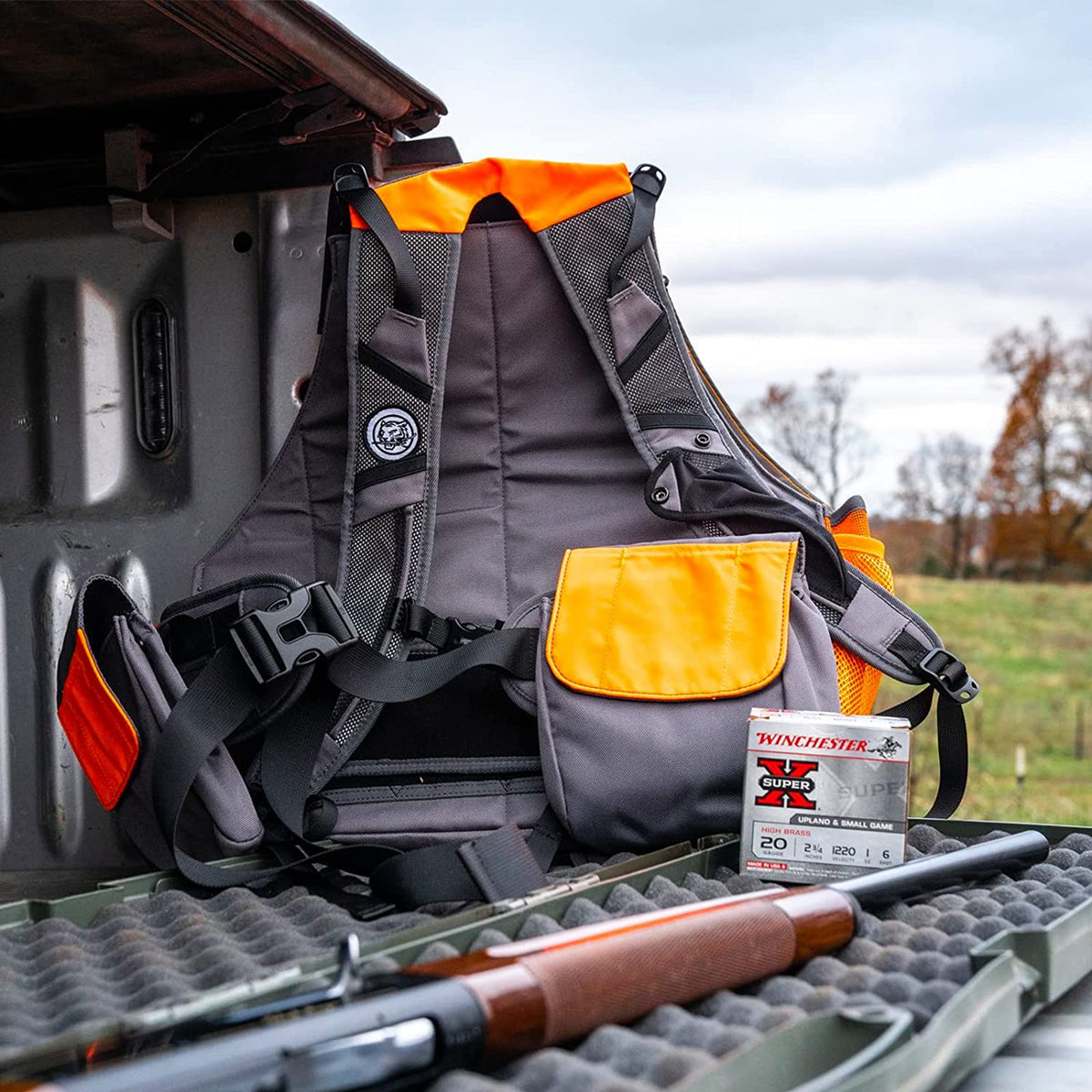 Orange Grey Upland Hunting Vest with Blood-Proof Lining H570