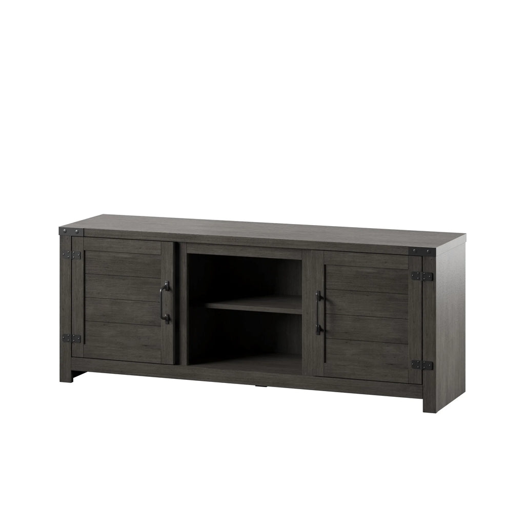 Weathered Gray TV Stand with Planked Doors K16482
