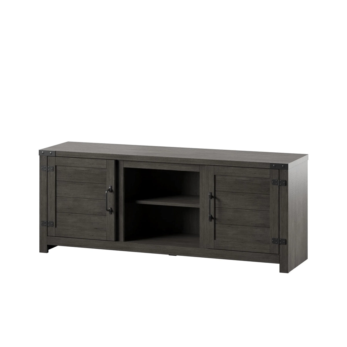 Weathered Gray TV Stand with Planked Doors K16482