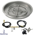 25 Round Stainless Steel Drop-In Fire Pit Pan with Spark Ignition Kit M8091