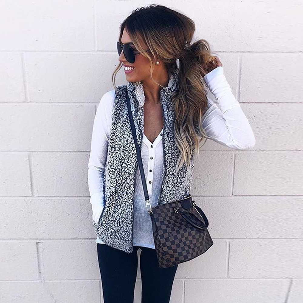Faux Fur Sherpa Fleece Vest N1621