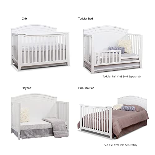 Gray Round Top 4-in-1 Convertible Wooden Crib Y333816