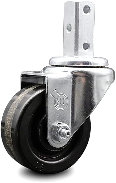 Swivel Square Stem Caster Set 4 with Black Phenolic Wheel K9524