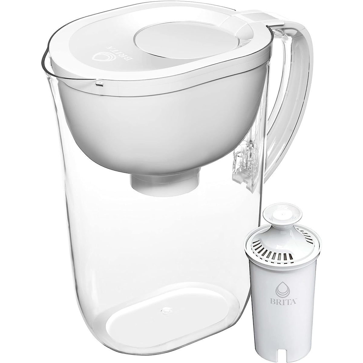 Large 10-Cup Water Filter Pitcher with 1 Standard Filter, White A5157