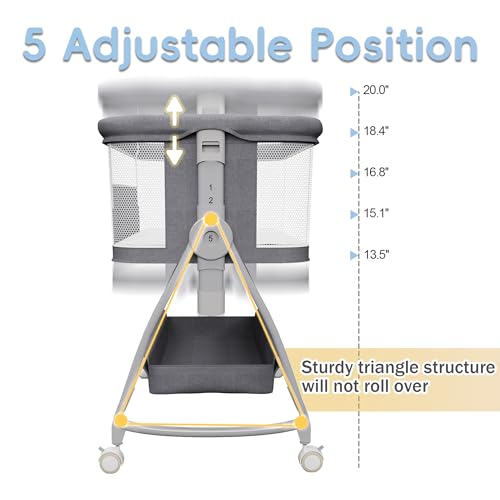 3 in 1 Height Adjustable Rocking Bassinet with Wheels A3120