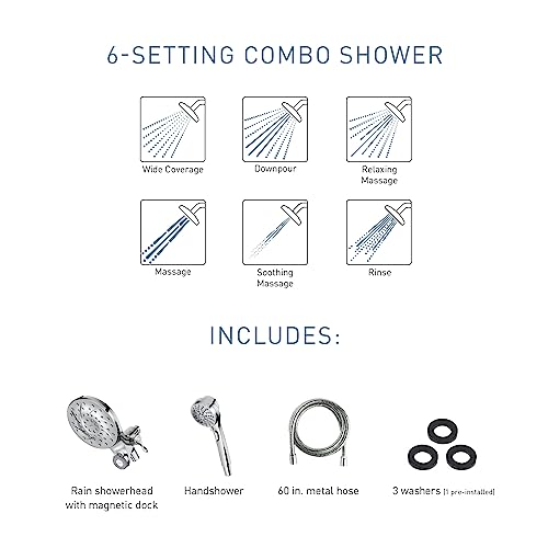 Spot Resist Brushed Nickel Six-Function Handheld Showerhead S2492