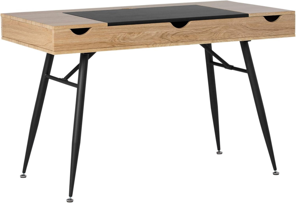 Black Graphite Ashwood Desk with Storage Compartments S59937