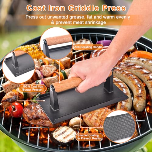 24Pcs Grilling Accessories Set with Scraper, Enlarged Spatulas, Basting Cover H246
