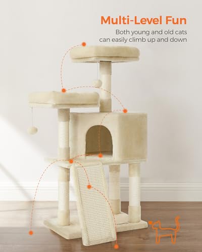 45.3-Inch Cat Tree with Scratching Post and Ramp Q34658