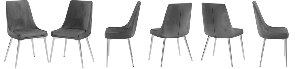 Grey Velvet Dining Chair Set of 2 G45386