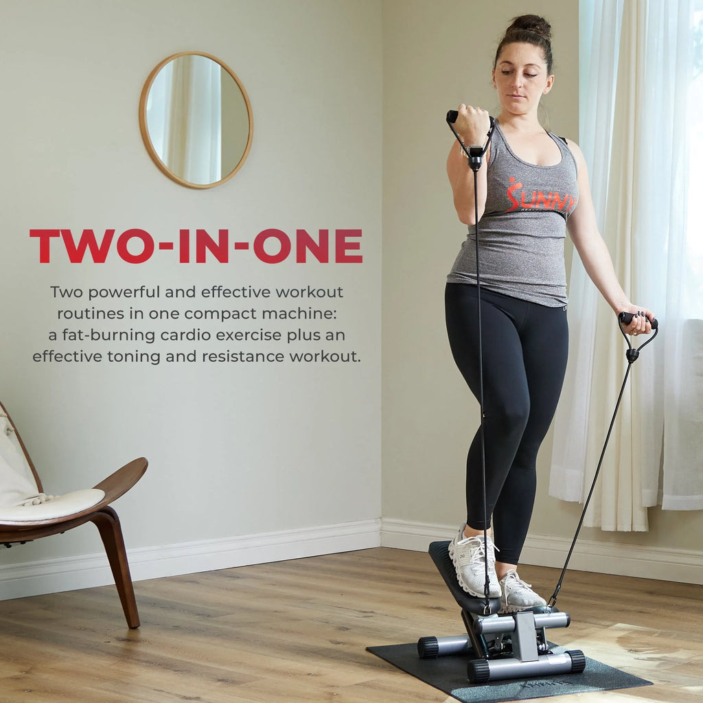 Mini Stepper Step Machine with Resistance Bands and LCD Monitor B458279