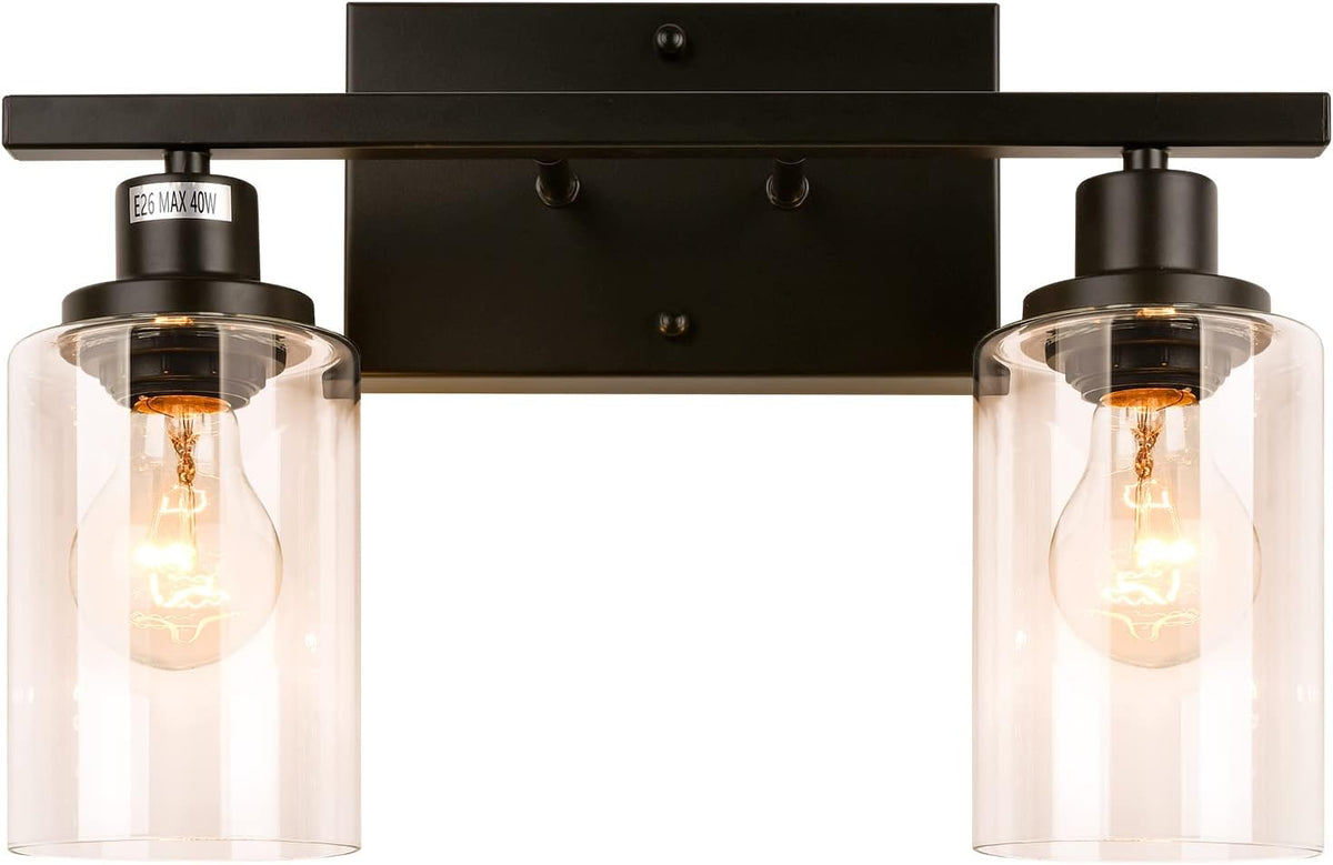 3-Light Black Wall Sconce Bathroom Vanity Light I886688