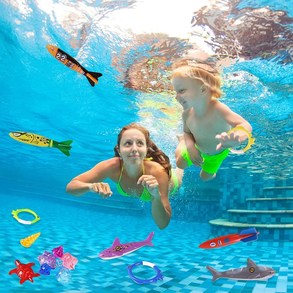 31 Pcs Pool Diving Toys with Storage Bag D430