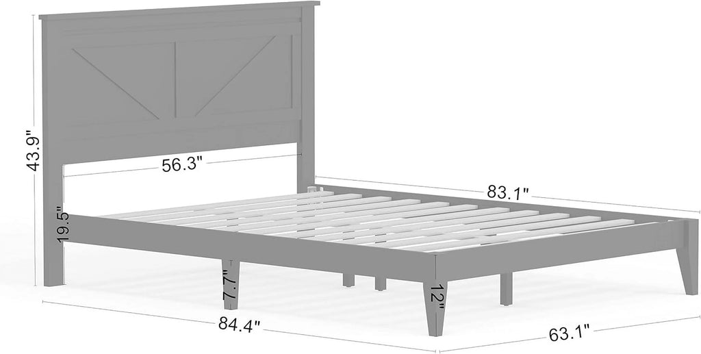 Solid Wood Platform Bed Queen Z645