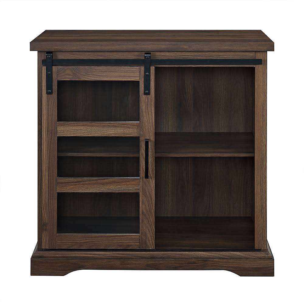 Dark Walnut Sliding Glass Door Buffet Cabinet Q97299
