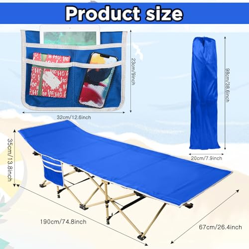 2 Pack 450lbs Camping Cot with Carry Bag Portable Folding Heavy Duty Bed X717