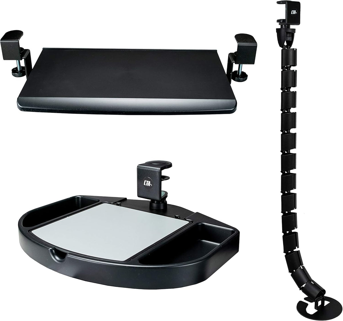 Black Heavy-Duty Metal Desk Organizer Bundle with Keyboard Tray R885636