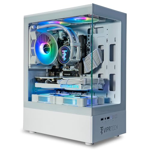 White Liquid-Cooled Gaming Desktop Computer, AMD Ryzen 7, RTX 4060 8GB, 32GB DDR4, 1TB NVMe SSD K25927