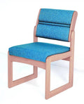 Light Oak Wood Office Chair with Upholstered Back & Seat L84208