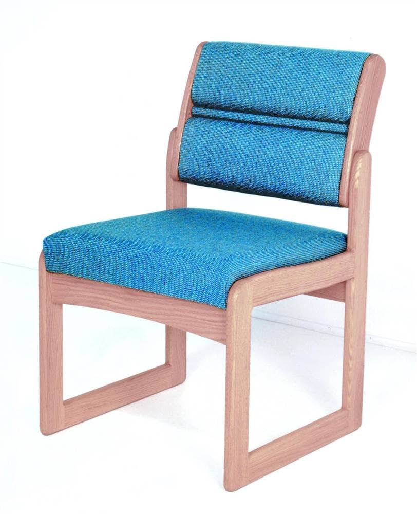 Light Oak Wood Office Chair with Upholstered Back & Seat L84208