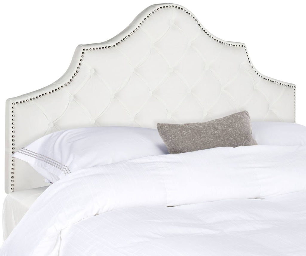 White King Tufted Velvet Headboard Q8584