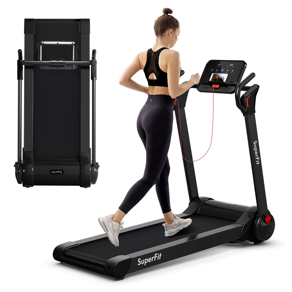 Folding 2.25HP Electric Treadmill Black J4600