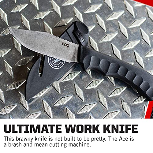 Fixed Blade Knife with Sheath, 3.8 Inch Full Tang Blade J633354