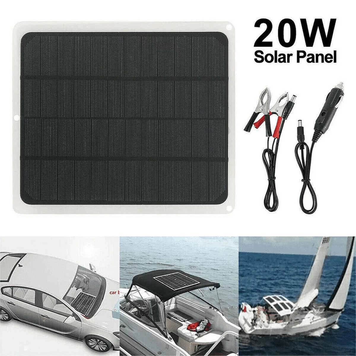20W Solar Panel 12V Battery Charger W53767