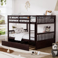 Wood Full over Full Bunk Bed with Trundle and Ladder N783