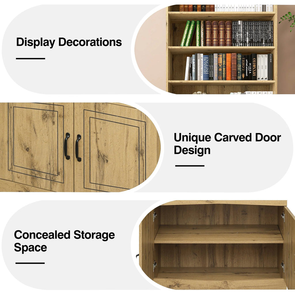 72" Walnut Kitchen Pantry Cabinet with Doors and Adjustable Shelves Z2116