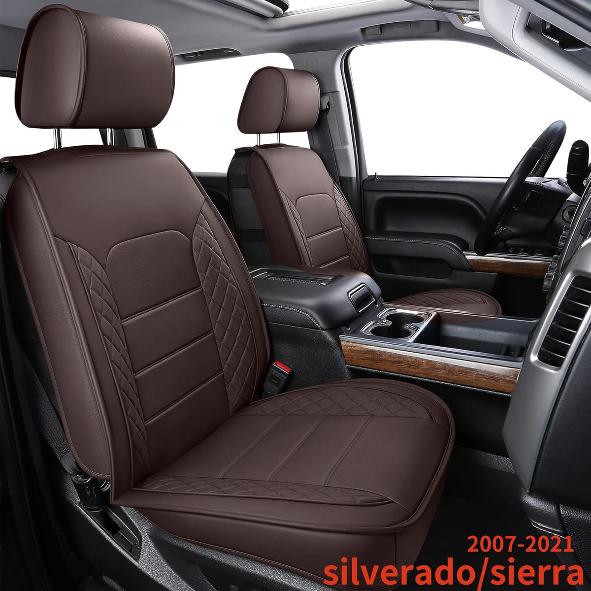 Black Faux Leather Seat Covers Full Set C9290