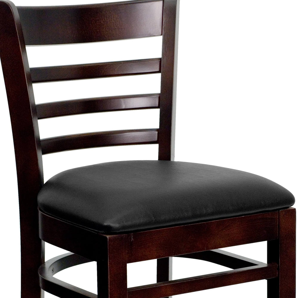 Walnut Wood Ladder Back Barstool E448737